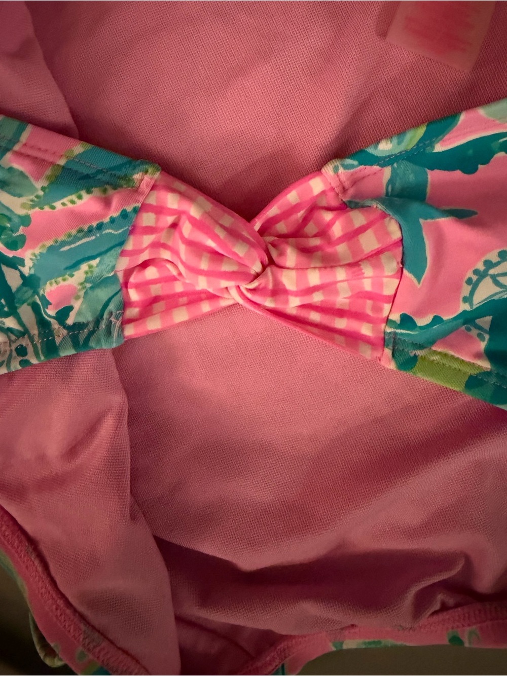Lilly Pulitzer bikini top and bottom size 14 pink green hip nautic swimsuit - Picture 10 of 13
